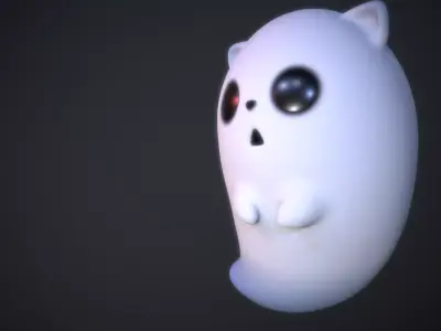 Spirit of the cat Low-poly 3D model