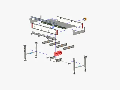 Roller Conveyor 01 Low-poly 3D model