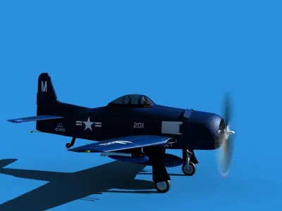 Grumman F8F-2 Bearcat V13 3D model