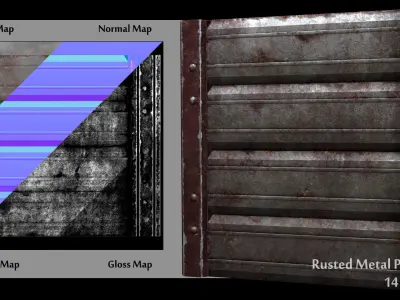 Rusted Metal Plate Low-poly 3D model