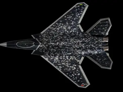 FCAS -French Concept fighter jet Low-poly 3D model