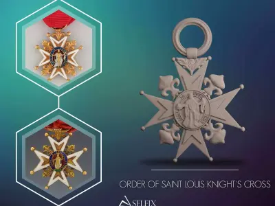 Order of Saint Louis Medal 3D print model