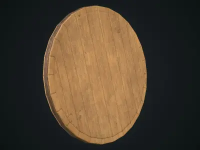 Wooden Dish Tray Low-poly 3D model