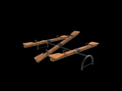 Wooden See-Saw 3D model