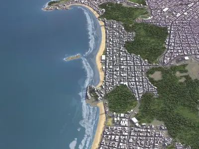 Guaruja - 3D City Low-poly 3D model