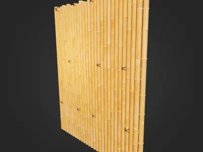 Bamboo fence Japanese Vr Low poly AA Low-poly 3D model