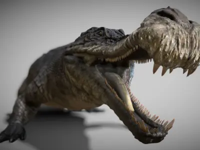 Sarcosuchus Low-poly 3D model