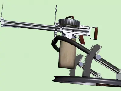 WWI Lewis M1918 machine gun for aircraft 3D model
