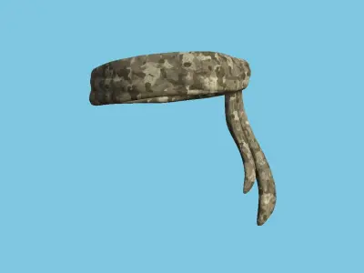 Desert Camouflage Bandana - Military Character Design Low-poly 3D model