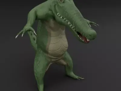 crocodile alligator Low-poly 3D model
