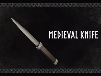 Medieval knife Low-poly 3D model