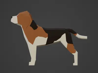 Low Poly Beagle Low-poly 3D model