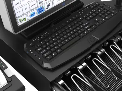 HP Cash Register With Receipt Printer 3D model
