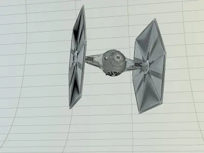 TIE-fighter spacecraft 3D model