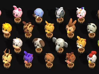 Animal Airballoon Low-poly 3D model