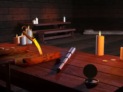 Colonial Ship Low-poly 3D model