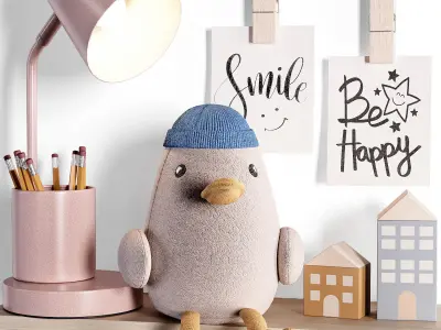 M Animal Head Shelf  Plush Toy and Wall Decor kids 08 3D model