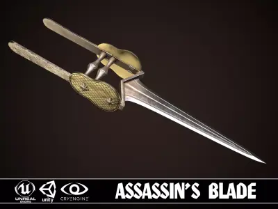 Assassin Blade 02 Low-poly 3D model