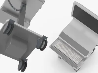  Medical Computing Workstation Cart White 