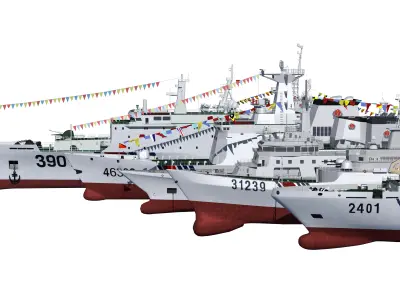 China Coast Guard Ship Package Download Law Enforcement Ship 3D model