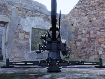 German FLAK 88 mm 3D model 3D model