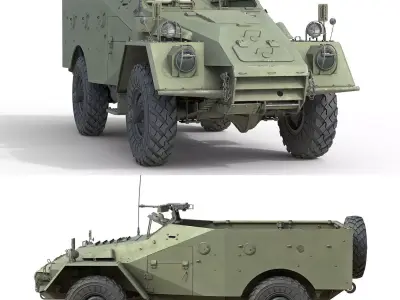 BTR 40 Armored Car Low-poly 3D model