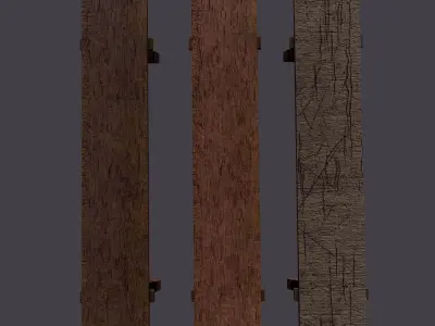 Wooden Tables Wide and Thin Free low-poly 3D model