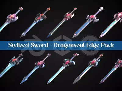 Stylized Sword - Dragonsoul Edge Pack 3D Model Collection