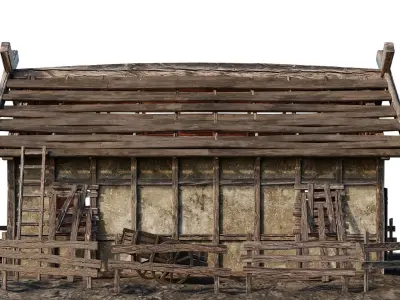 FREE Old Medieval House Building 4K GameReady 003 Free low-poly 3D model