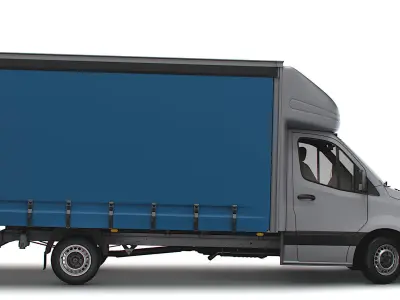 Mercedes Benz Sprinter Luton Curtainsider Tail Lift 2023 3D model