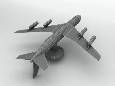 E-3 Sentry AWACS Aircraft LOW Low-poly 3D model