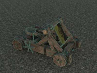 Medieval Catapult low-poly PBR Low-poly 3D model