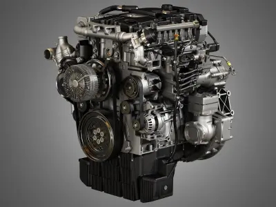  DD5 Medium Duty Truck Engine - 4 Cylinder Diesel Engine 3D model