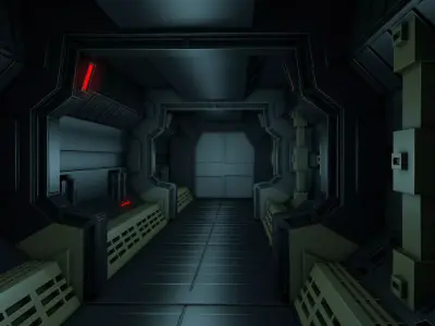 Sci Fi Tunnel 3D model 61