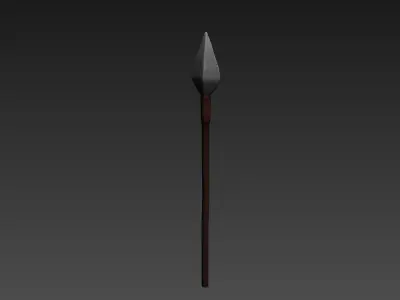 Spear sword with wooden handle 3D model