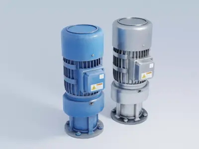 Industrial Motor 4K and 2K Low-poly 3D model