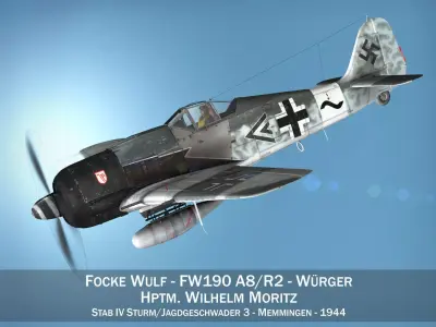 Focke Wulf - FW190 A8 - Stab IV 3D model