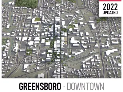 Greensboro Low-poly 3D model