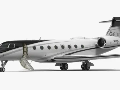 Gulfstream G800 Large Business Jet Rigged 3D model
