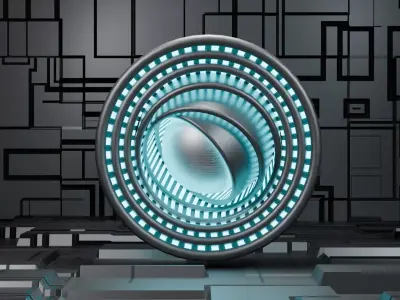 Sci-Fi Cinematic Core - Futuristic Rotating Sphere Engine 3D model