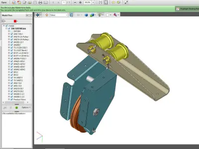 P-51D Mustang Bracket Assembly Rudder Trim Pulley Sta 311 3D print model