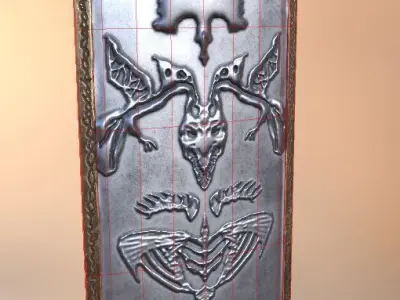 Dragon Defender Fantasy Shield Low-poly 3D model