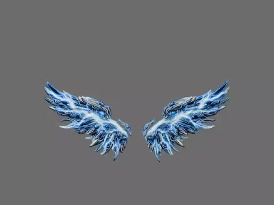 Stormforged Wings 3D Model - Sci-Fi Mech Lightning Game Asset Low-poly 3D model