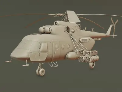 Helicopter Mi-8 AMTSH 3D print model