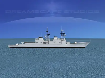 Spruance Class DD992 USS Fletcher 3D model