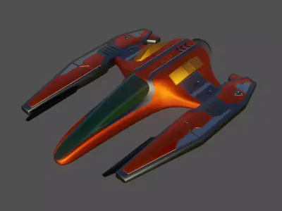 Sci-Fi Space Racer - Low Poly - Game Ready - PBR Low-poly 3D model