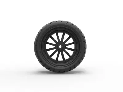 Wide rear wheel from Chopper 3D print model