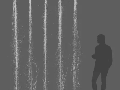 Sidewalk fountain model and Animated 3D model