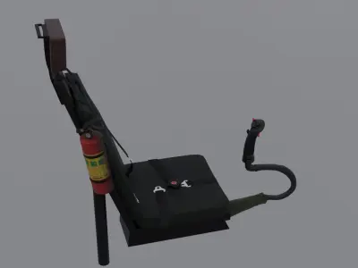 Black Hawk Helicopter Pilot Chair Low-poly 3D model