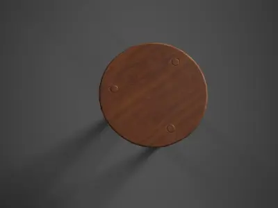 Simple Medieval Stool Low-poly 3D model